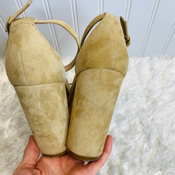 Carrson Tan Nude Single Strap Steve Madden Shoes Sz 9 - Picture 7 of 9